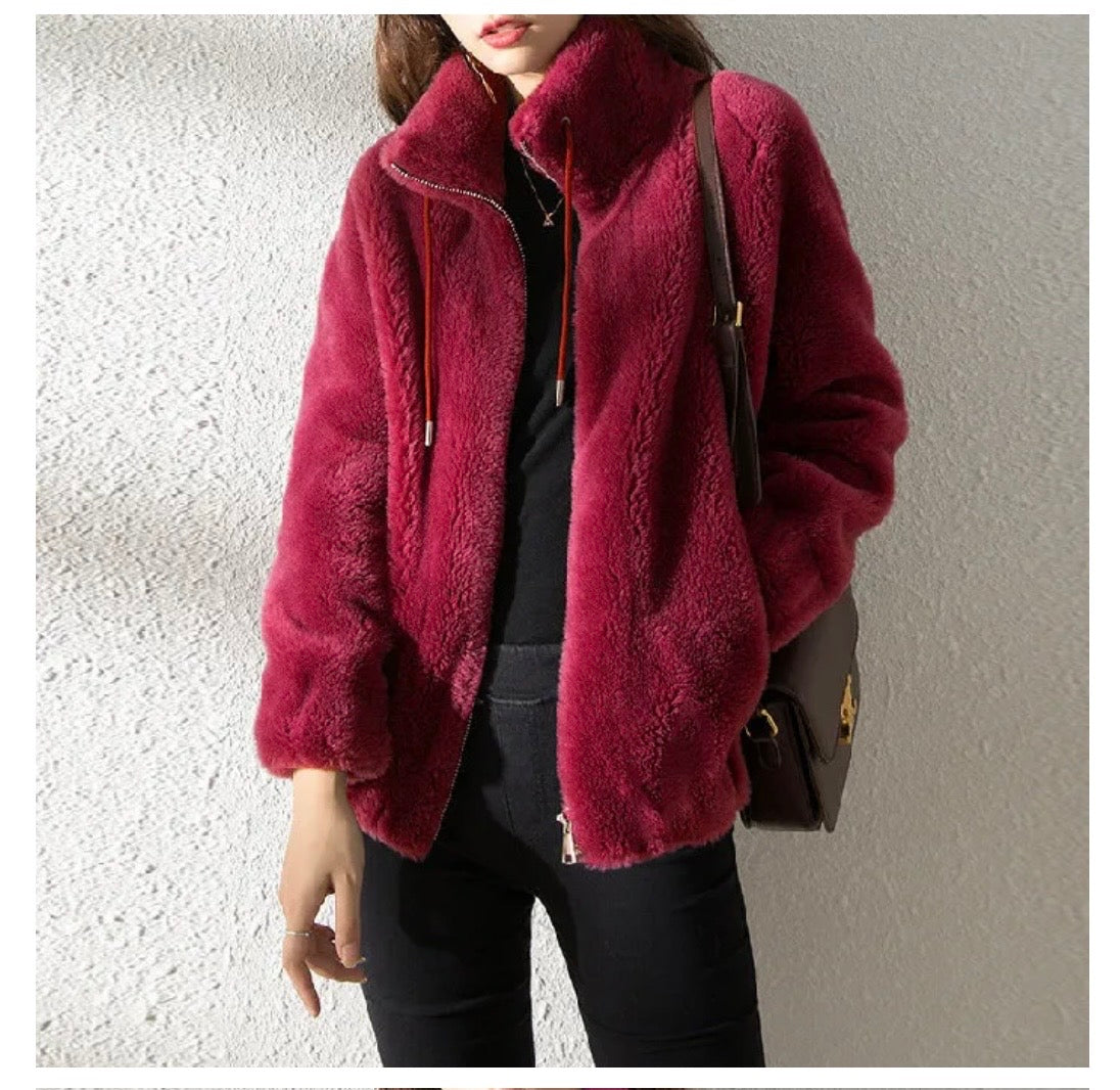 Double Faced Fleece Warm High Neck Sweater
Women Cardigan