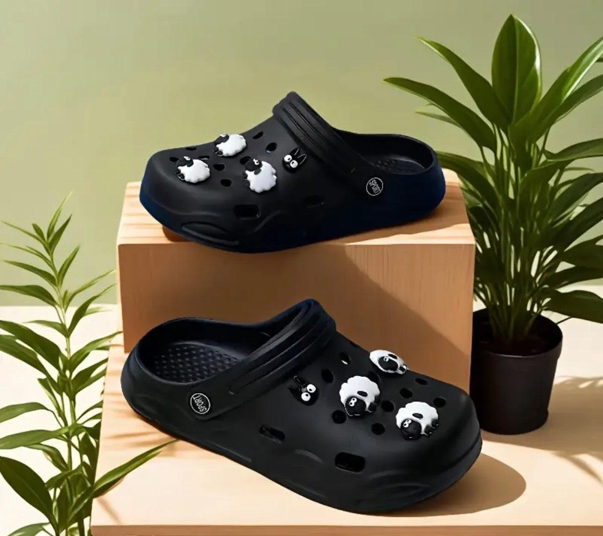 Sandales Légères pour Femmes en EVA avec Charmes Mignons Cœur et Patte de Chat