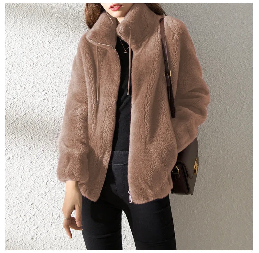 Double Faced Fleece Warm High Neck Sweater
Women Cardigan
