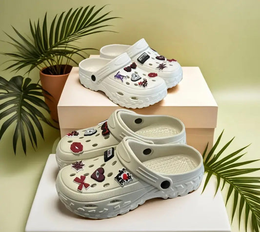 Sandales Légères pour Femmes en EVA avec Charmes Mignons Cœur et Patte de Chat