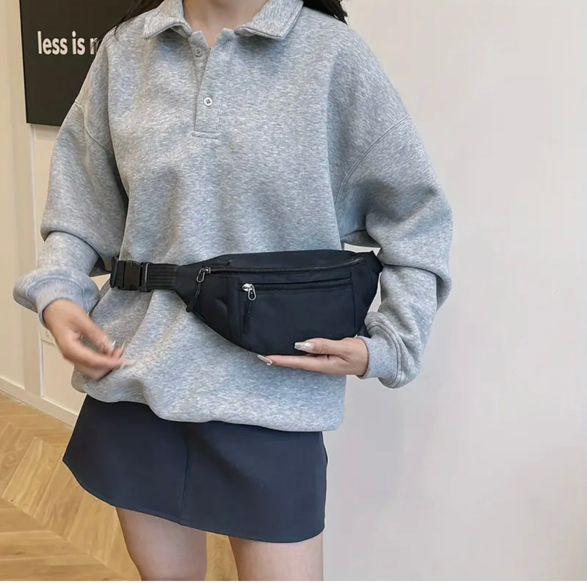 Sac Banane Léger et Ajustable à Plusieurs Couches - Fermeture Éclair