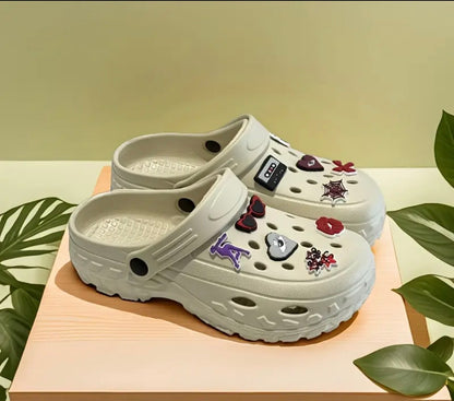 Sandales Légères pour Femmes en EVA avec Charmes Mignons Cœur et Patte de Chat