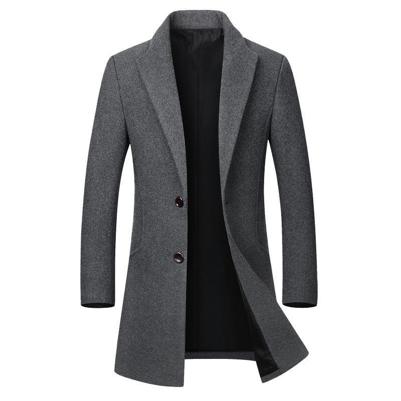 Hommes long manteau de laine manteau trench