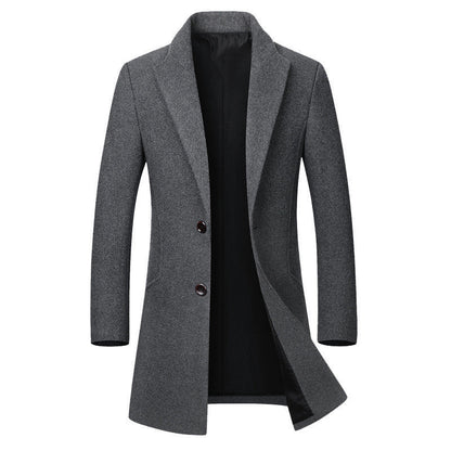 Hommes long manteau de laine manteau trench