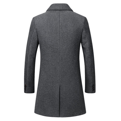 Hommes long manteau de laine manteau trench